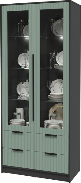 Шкаф с витриной Интерлиния Концепт Лайн КТ-ШВ2 с подсветкой