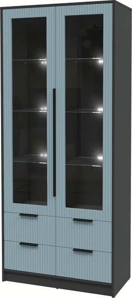 Шкаф с витриной Интерлиния Концепт Лайн КТ-ШВ2 с подсветкой - фото