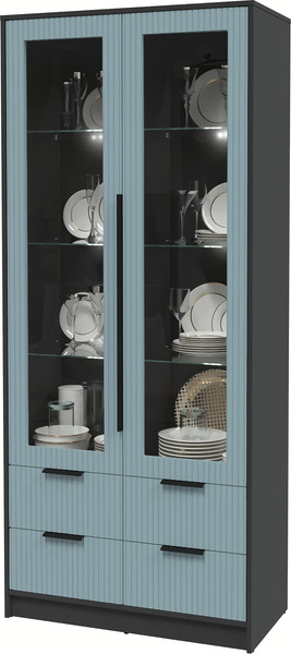 Шкаф с витриной Интерлиния Концепт Лайн КТ-ШВ2 с подсветкой