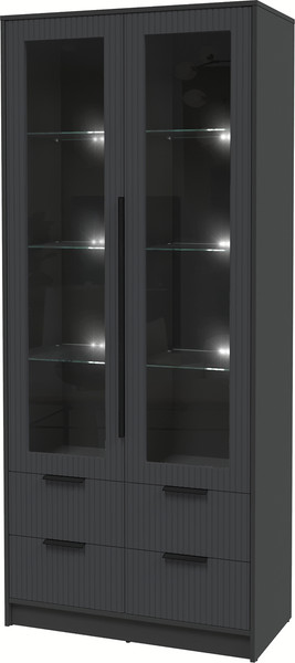 Шкаф с витриной Интерлиния Концепт Лайн КТ-ШВ2 с подсветкой - фото