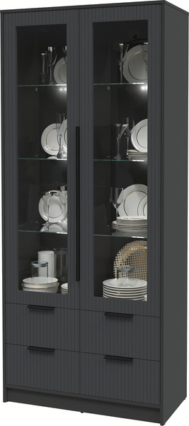 Шкаф с витриной Интерлиния Концепт Лайн КТ-ШВ2 с подсветкой