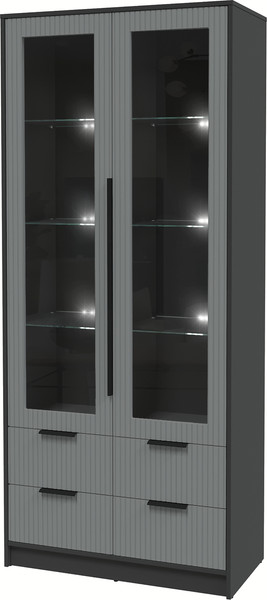Шкаф с витриной Интерлиния Концепт Лайн КТ-ШВ2 с подсветкой - фото