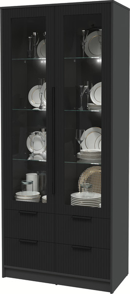 Шкаф с витриной Интерлиния Концепт Лайн КТ-ШВ2 с подсветкой