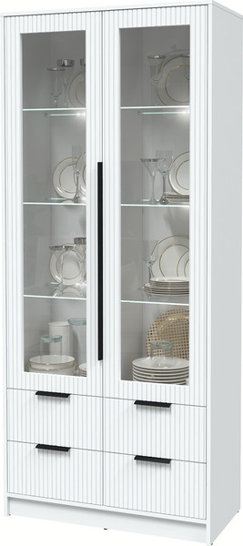 Шкаф с витриной Интерлиния Концепт Лайн КТ-ШВ2 с подсветкой