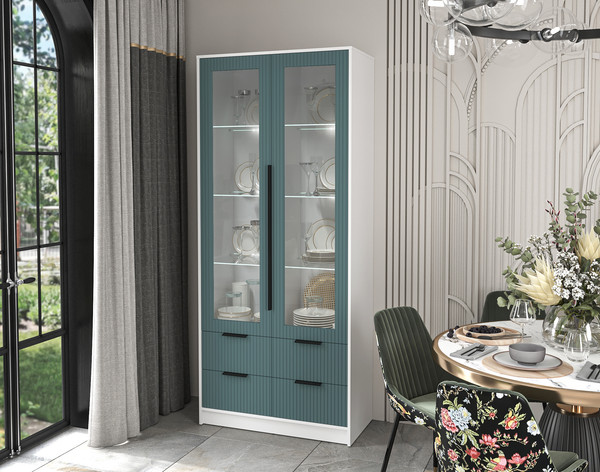 Шкаф с витриной Интерлиния Концепт Лайн КТ-ШВ2 с подсветкой