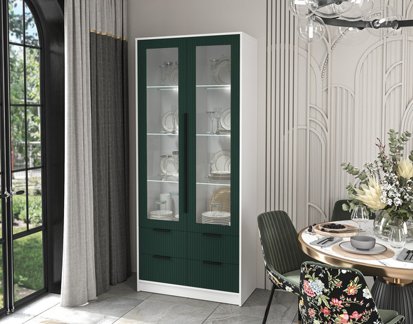 Шкаф с витриной Интерлиния Концепт Лайн КТ-ШВ2 с подсветкой