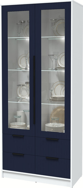 Шкаф с витриной Интерлиния Концепт Лайн КТ-ШВ2 с подсветкой