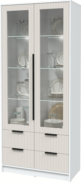 Шкаф с витриной Интерлиния Концепт Лайн КТ-ШВ2 с подсветкой