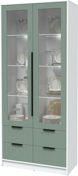 Шкаф с витриной Интерлиния Концепт Лайн КТ-ШВ2 с подсветкой