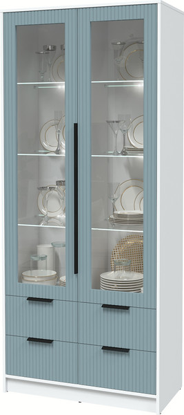 Шкаф с витриной Интерлиния Концепт Лайн КТ-ШВ2 с подсветкой