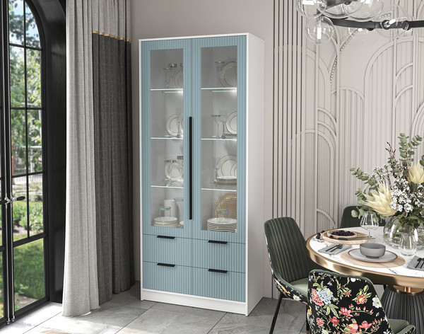 Шкаф с витриной Интерлиния Концепт Лайн КТ-ШВ2 с подсветкой