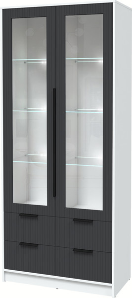 Шкаф с витриной Интерлиния Концепт Лайн КТ-ШВ2 с подсветкой - фото