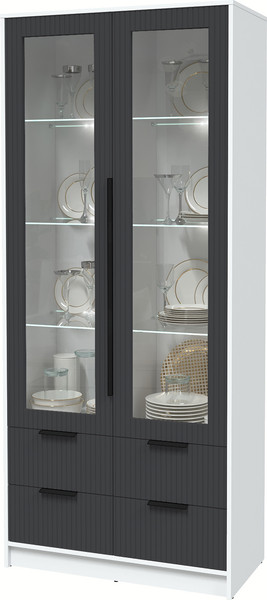 Шкаф с витриной Интерлиния Концепт Лайн КТ-ШВ2 с подсветкой