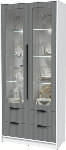 Шкаф с витриной Интерлиния Концепт Лайн КТ-ШВ2 с подсветкой