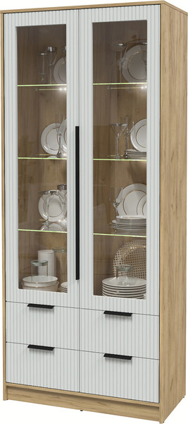 Шкаф с витриной Интерлиния Концепт Лайн КТ-ШВ2 с подсветкой