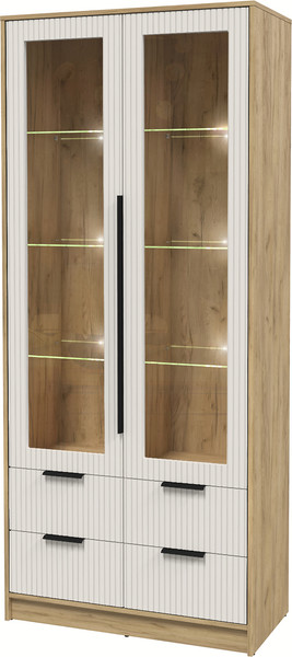 Шкаф с витриной Интерлиния Концепт Лайн КТ-ШВ2 с подсветкой - фото