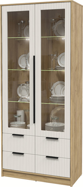 Шкаф с витриной Интерлиния Концепт Лайн КТ-ШВ2 с подсветкой