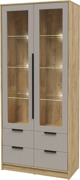 Шкаф с витриной Интерлиния Концепт Лайн КТ-ШВ2 с подсветкой - фото