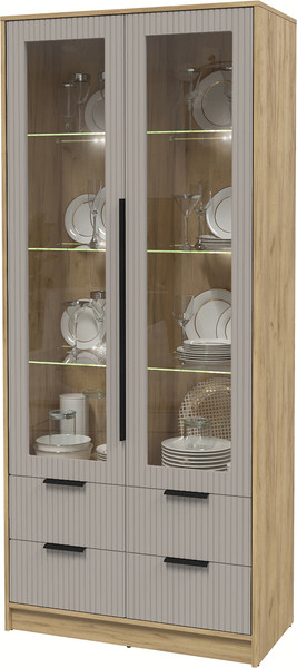 Шкаф с витриной Интерлиния Концепт Лайн КТ-ШВ2 с подсветкой