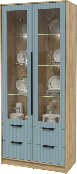 Шкаф с витриной Интерлиния Концепт Лайн КТ-ШВ2 с подсветкой