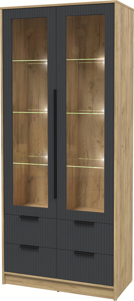 Шкаф с витриной Интерлиния Концепт Лайн КТ-ШВ2 с подсветкой - фото