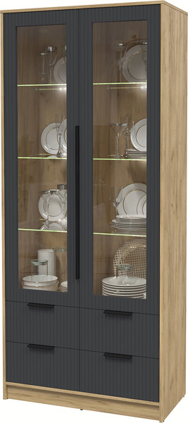 Шкаф с витриной Интерлиния Концепт Лайн КТ-ШВ2 с подсветкой