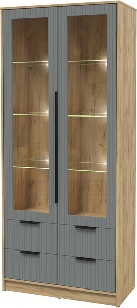 Шкаф с витриной Интерлиния Концепт Лайн КТ-ШВ2 с подсветкой - фото