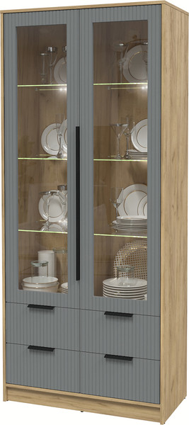 Шкаф с витриной Интерлиния Концепт Лайн КТ-ШВ2 с подсветкой