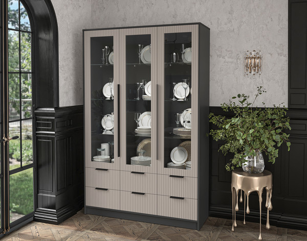 Шкаф с витриной Интерлиния Концепт Лайн КТ-ШВ3