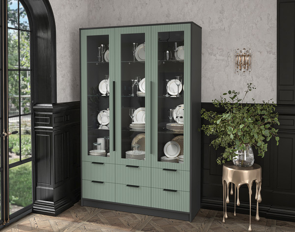 Шкаф с витриной Интерлиния Концепт Лайн КТ-ШВ3