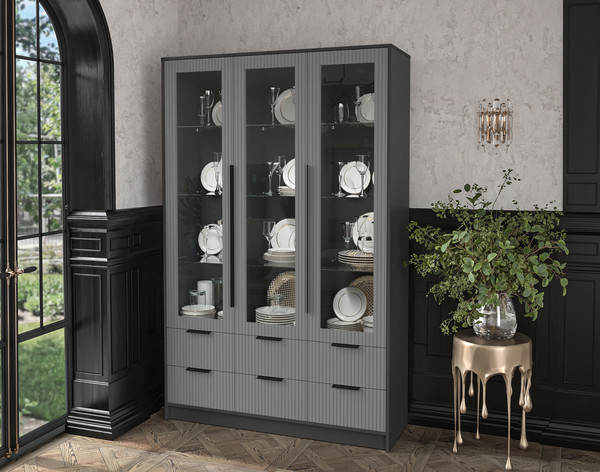 Шкаф с витриной Интерлиния Концепт Лайн КТ-ШВ3