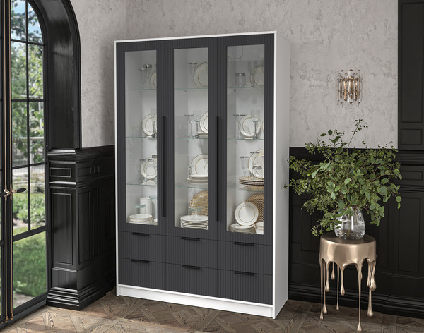 Шкаф с витриной Интерлиния Концепт Лайн КТ-ШВ3