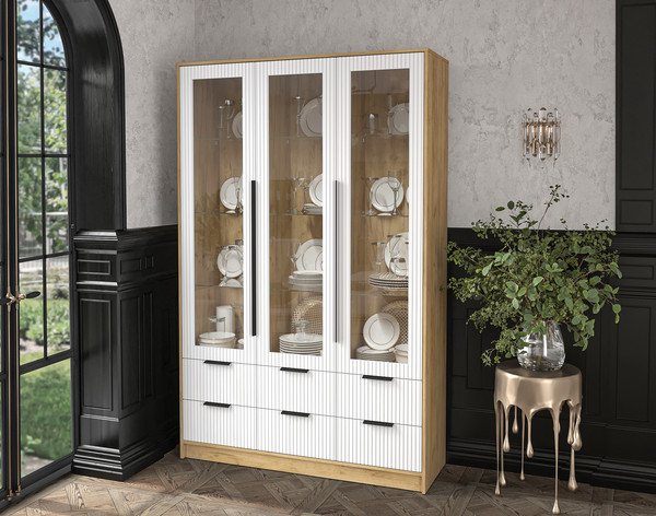 Шкаф с витриной Интерлиния Концепт Лайн КТ-ШВ3