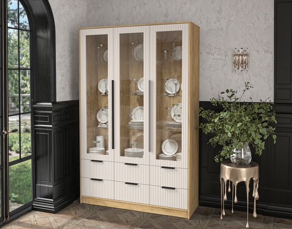 Шкаф с витриной Интерлиния Концепт Лайн КТ-ШВ3