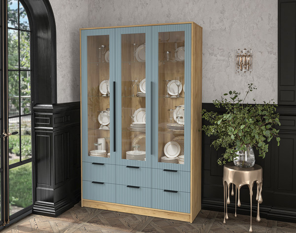 Шкаф с витриной Интерлиния Концепт Лайн КТ-ШВ3