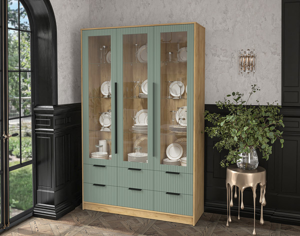 Шкаф с витриной Интерлиния Концепт Лайн КТ-ШВ3