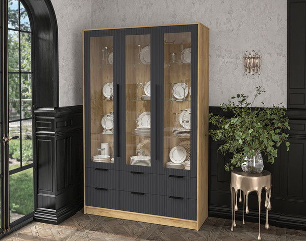 Шкаф с витриной Интерлиния Концепт Лайн КТ-ШВ3