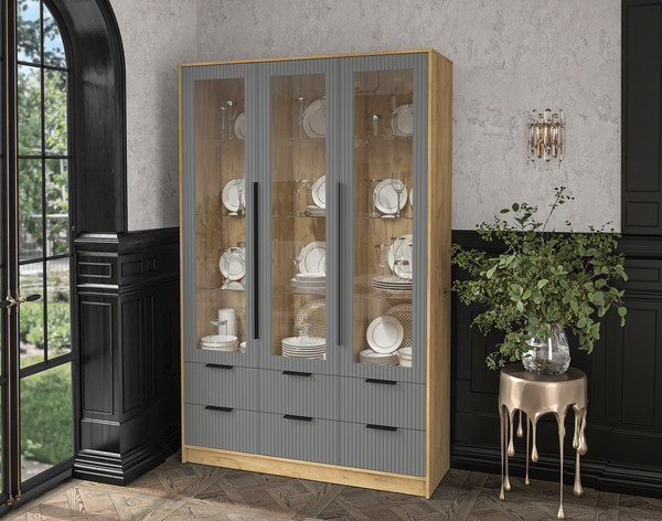 Шкаф с витриной Интерлиния Концепт Лайн КТ-ШВ3