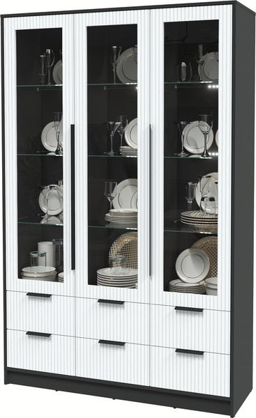 Шкаф с витриной Интерлиния Концепт Лайн КТ-ШВ3 с подсветкой