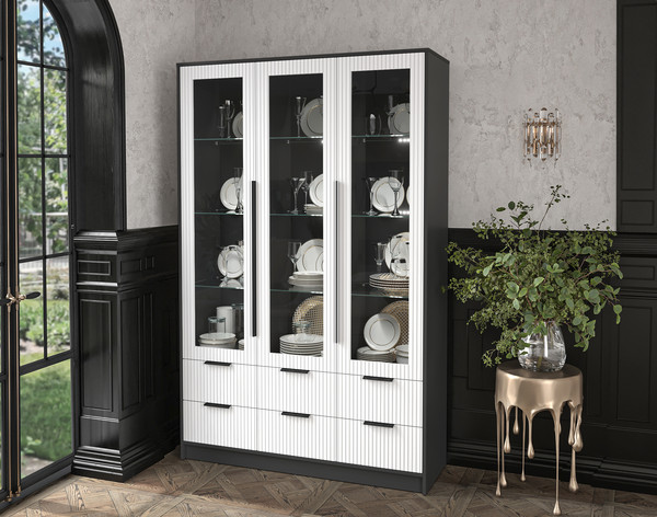 Шкаф с витриной Интерлиния Концепт Лайн КТ-ШВ3 с подсветкой