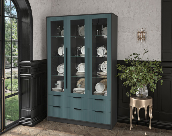 Шкаф с витриной Интерлиния Концепт Лайн КТ-ШВ3 с подсветкой