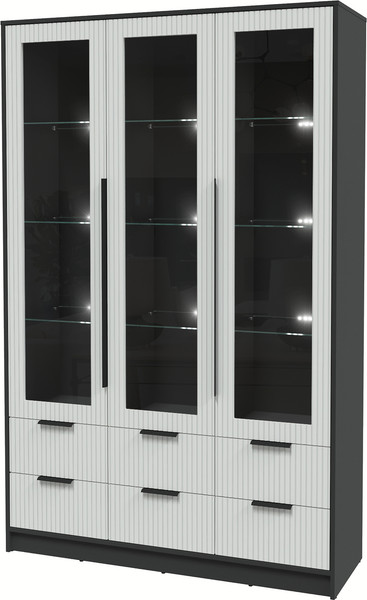 Шкаф с витриной Интерлиния Концепт Лайн КТ-ШВ3 с подсветкой - фото