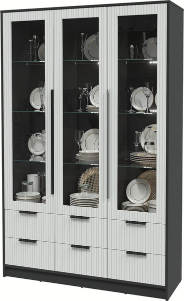 Шкаф с витриной Интерлиния Концепт Лайн КТ-ШВ3 с подсветкой