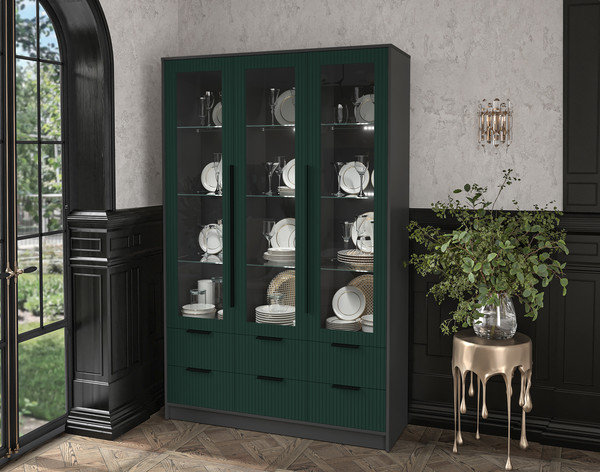 Шкаф с витриной Интерлиния Концепт Лайн КТ-ШВ3 с подсветкой