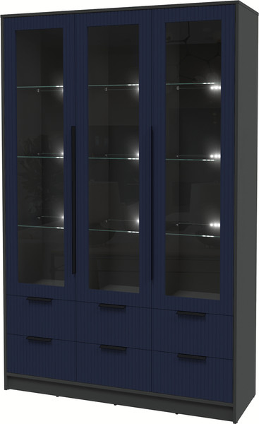 Шкаф с витриной Интерлиния Концепт Лайн КТ-ШВ3 с подсветкой - фото