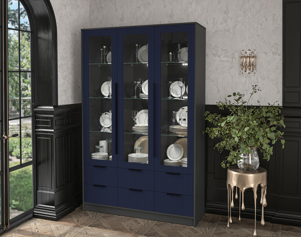 Шкаф с витриной Интерлиния Концепт Лайн КТ-ШВ3 с подсветкой