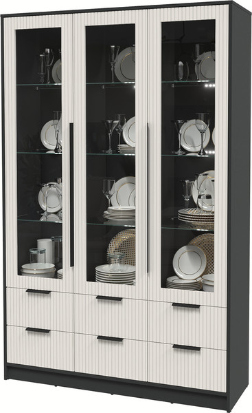 Шкаф с витриной Интерлиния Концепт Лайн КТ-ШВ3 с подсветкой