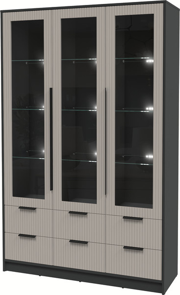 Шкаф с витриной Интерлиния Концепт Лайн КТ-ШВ3 с подсветкой - фото