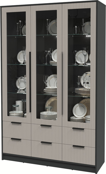 Шкаф с витриной Интерлиния Концепт Лайн КТ-ШВ3 с подсветкой