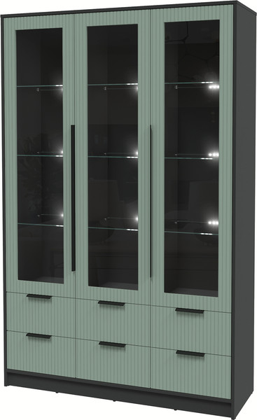 Шкаф с витриной Интерлиния Концепт Лайн КТ-ШВ3 с подсветкой - фото